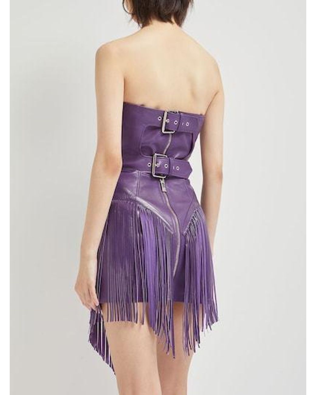 Versace Purple Fringed Mini Dress