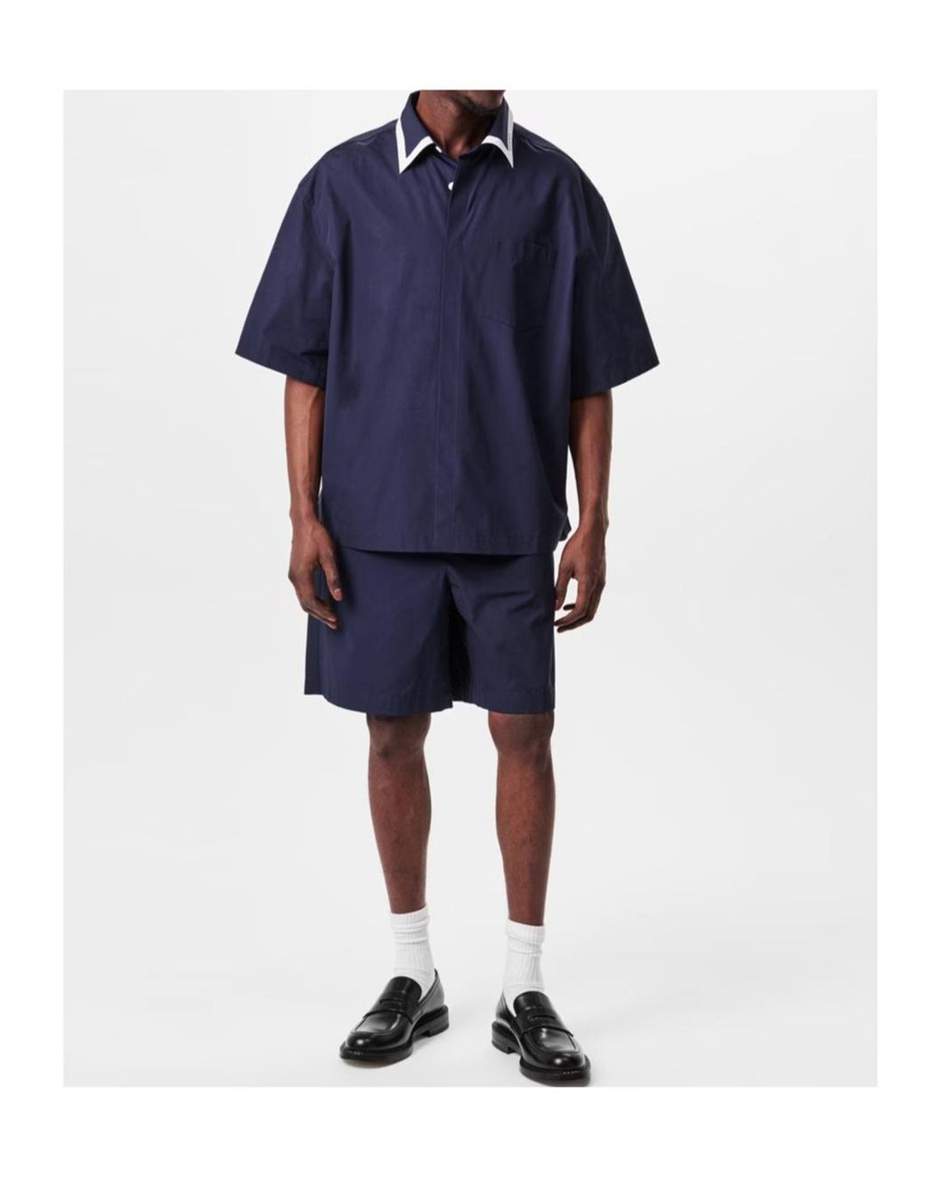 Gucci Blue Logo Short Sleeve Shirt for men