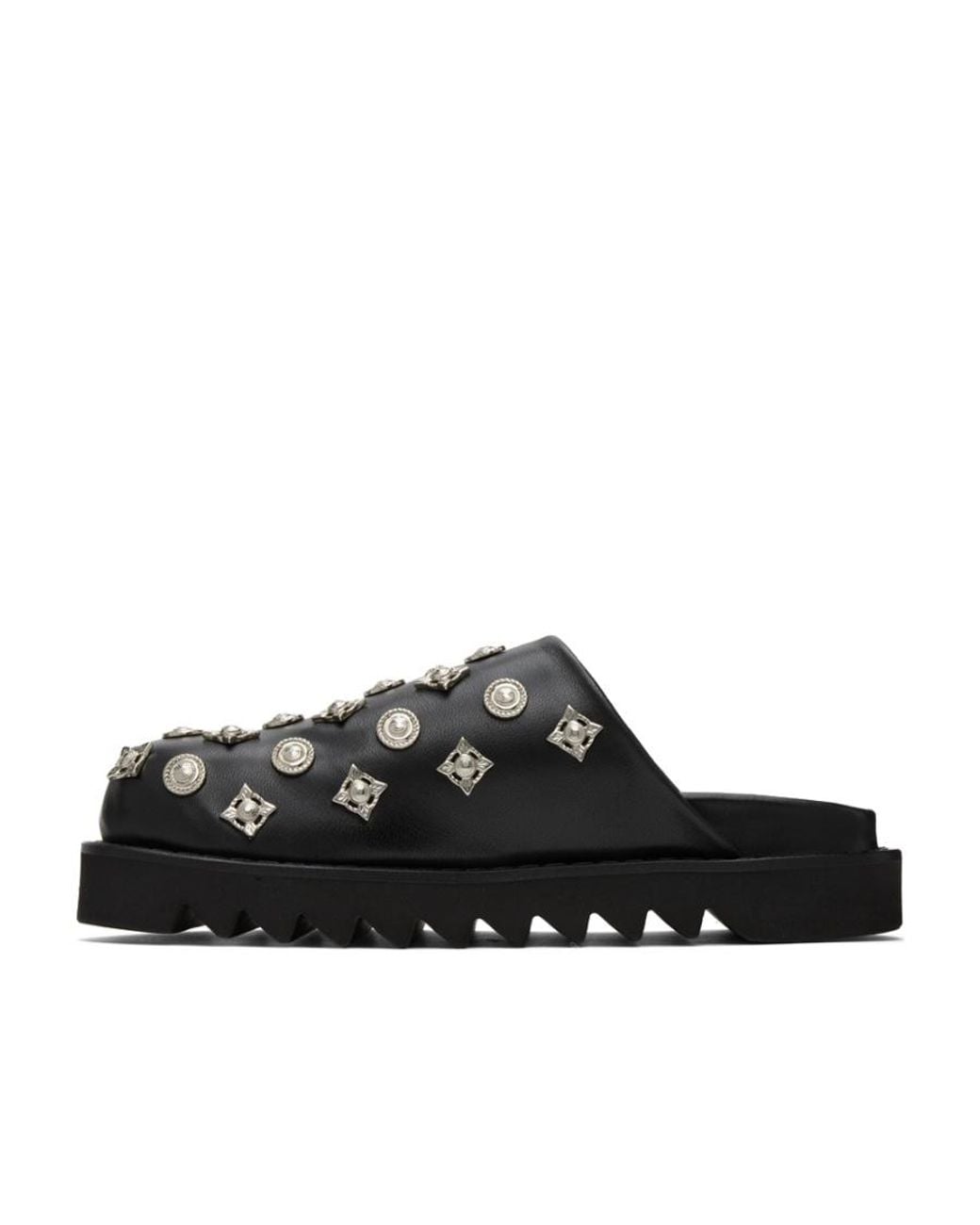 Toga Black Studded Platform Mules