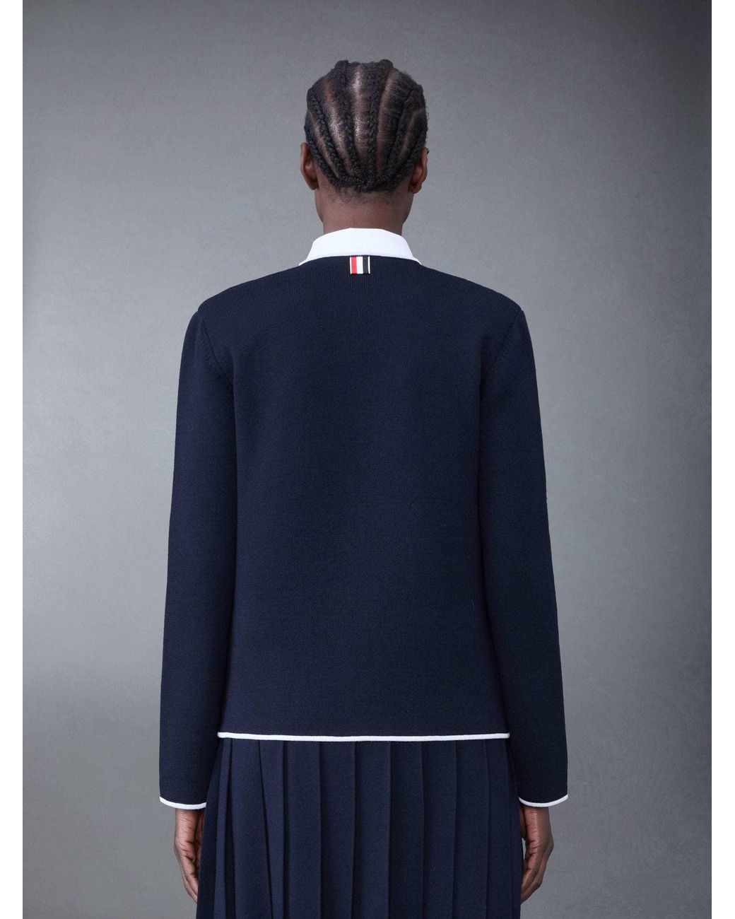 Thom Browne Black V-Neck Buttoned Cardigan