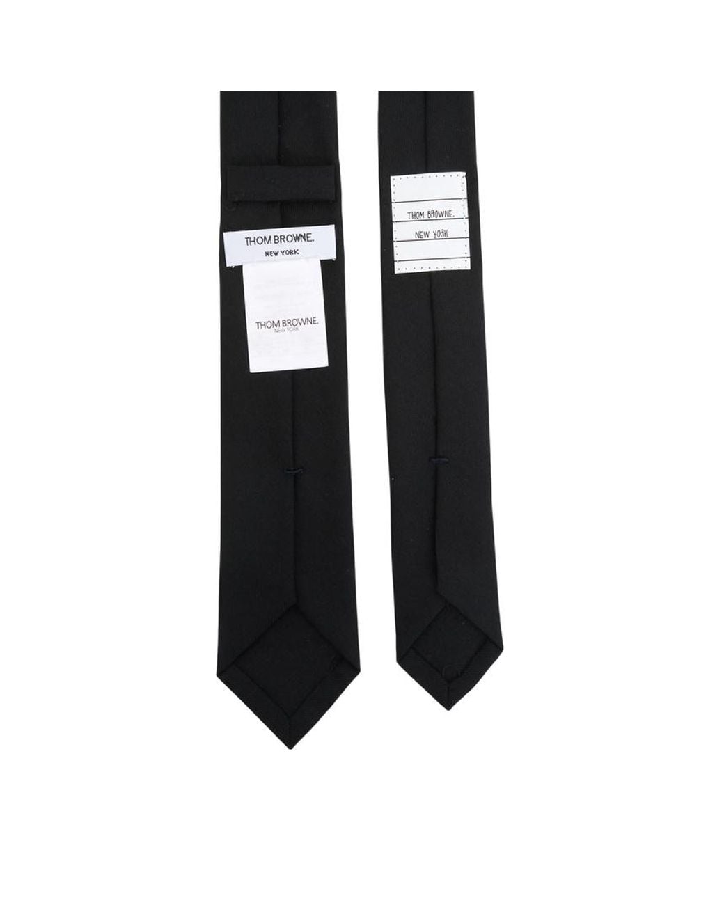 Thom Browne Black Twill Classic Tie for men
