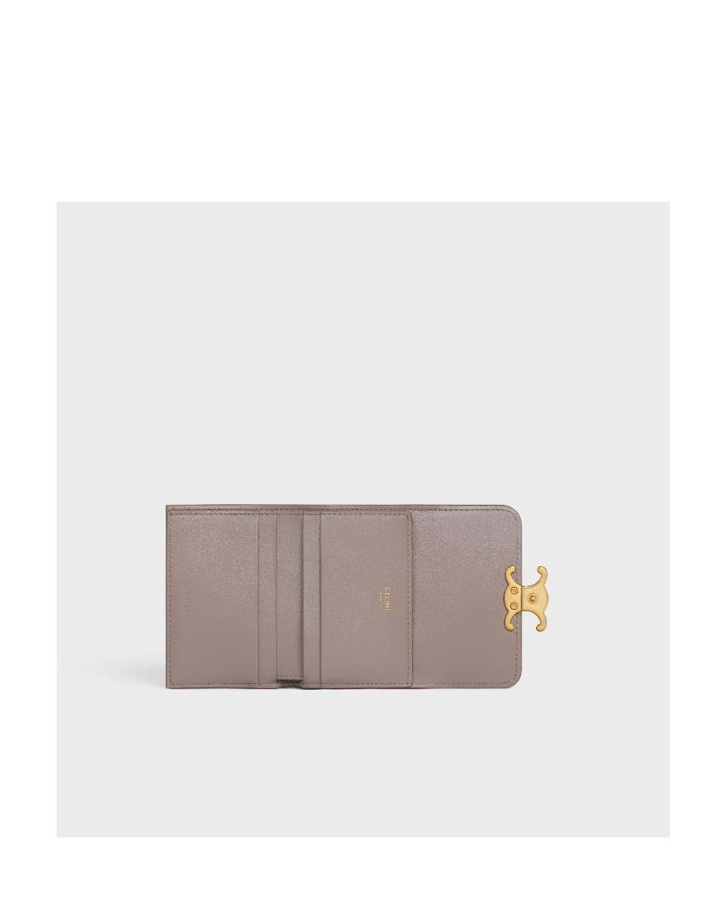 Céline Gray Compact Wallet Triomphe