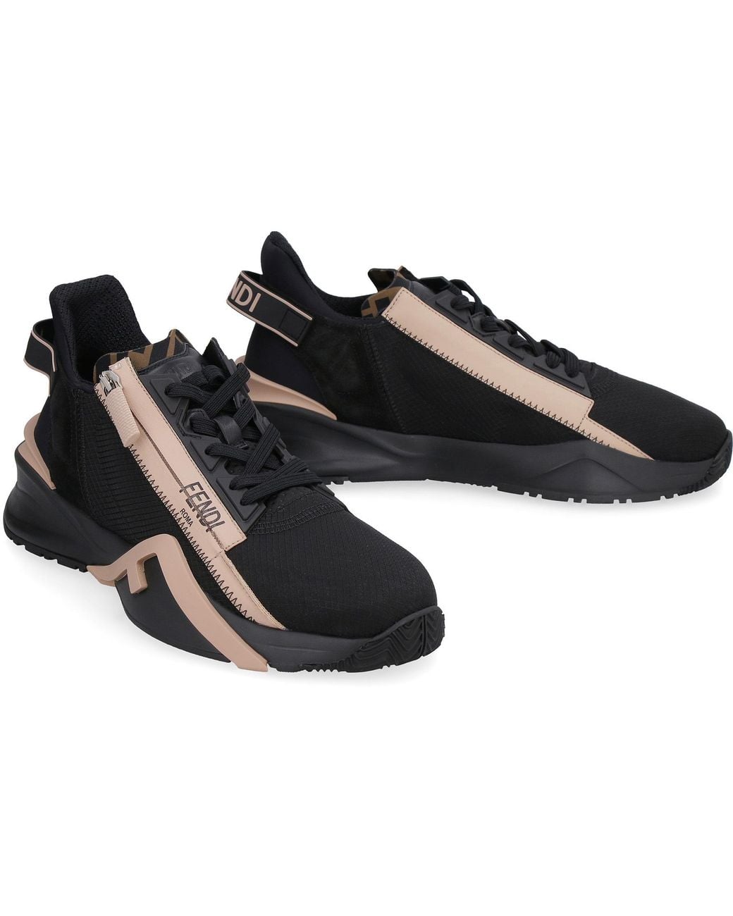 Fendi Black Flow Lace-Up Sneakers