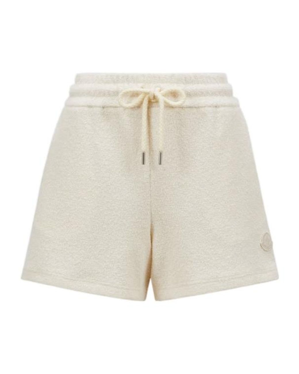 Moncler White Logo Patch Drawstring Shorts