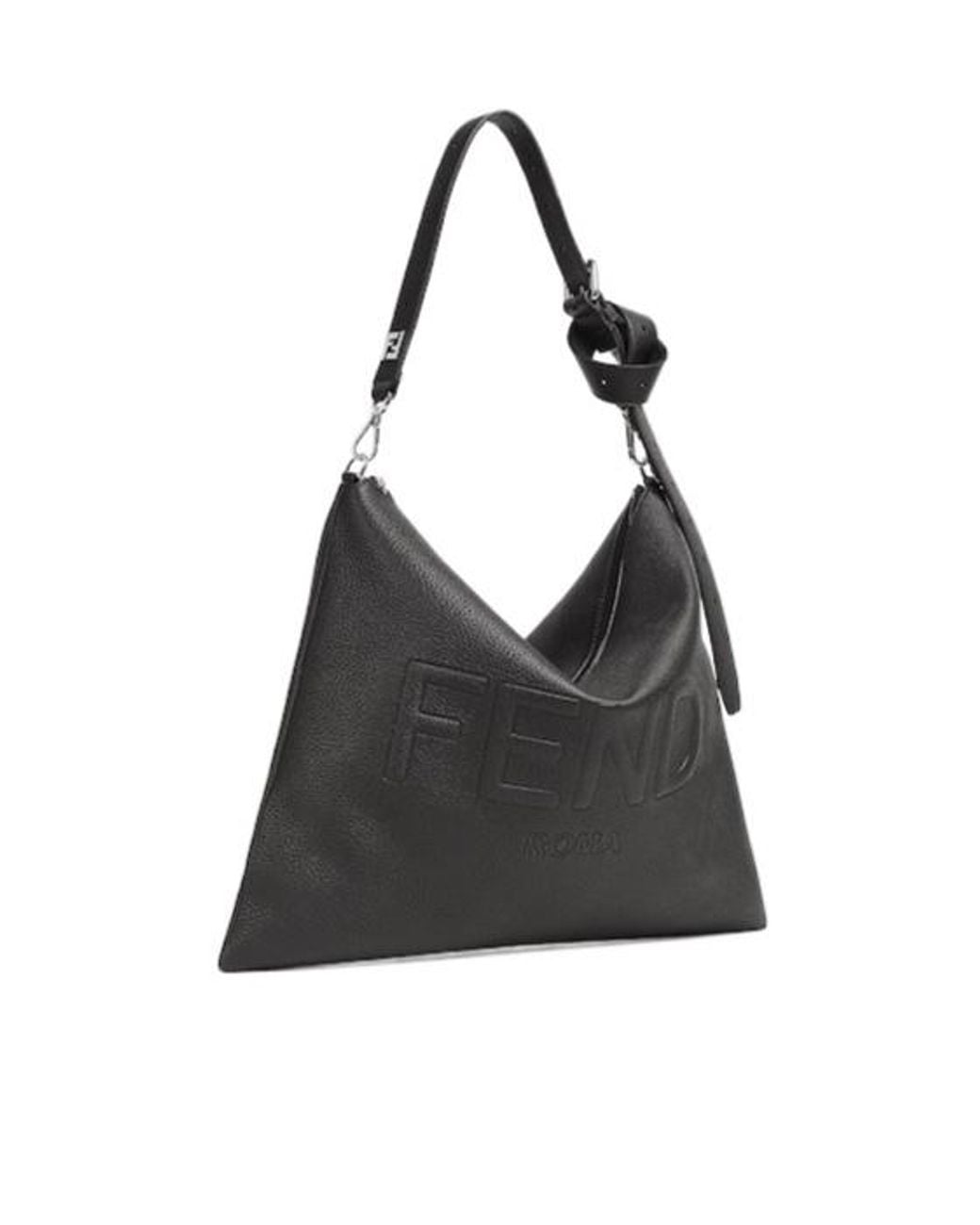 Fendi Black Roma Logo Embossed Tote Bag for men