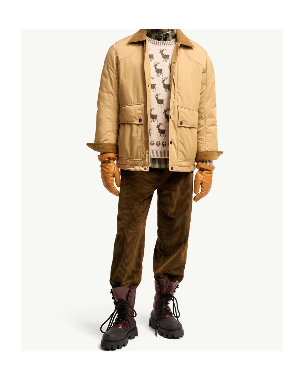 Moncler Brown Corduroy Jogging Trousers for men