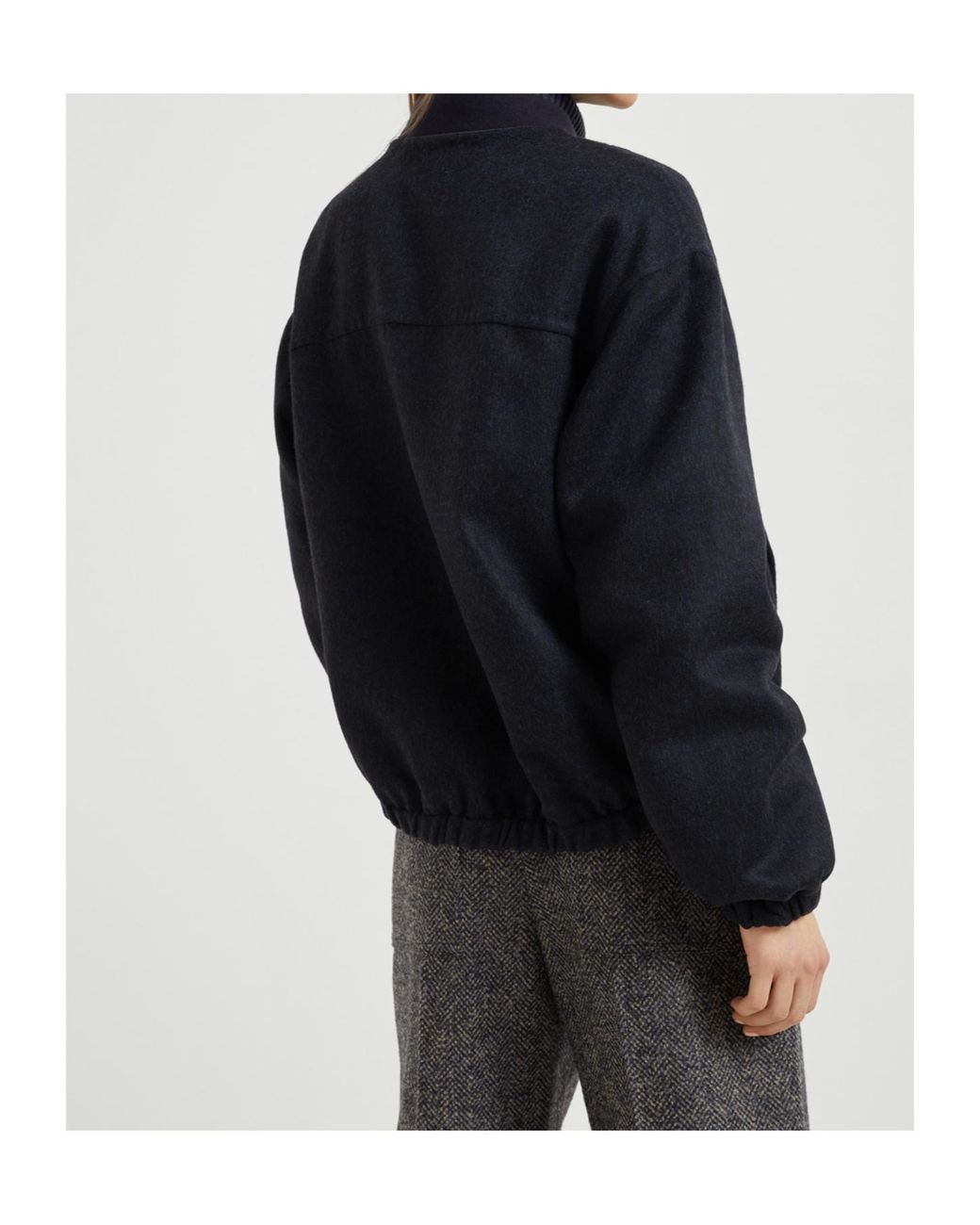Brunello Cucinelli Blue Hand-Crafted Bomber Jacket