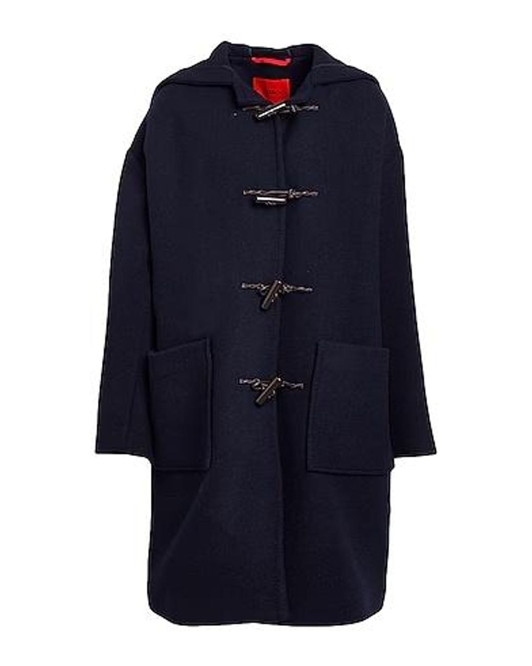 MAX&Co. Blue Wool Long Hooded Coat
