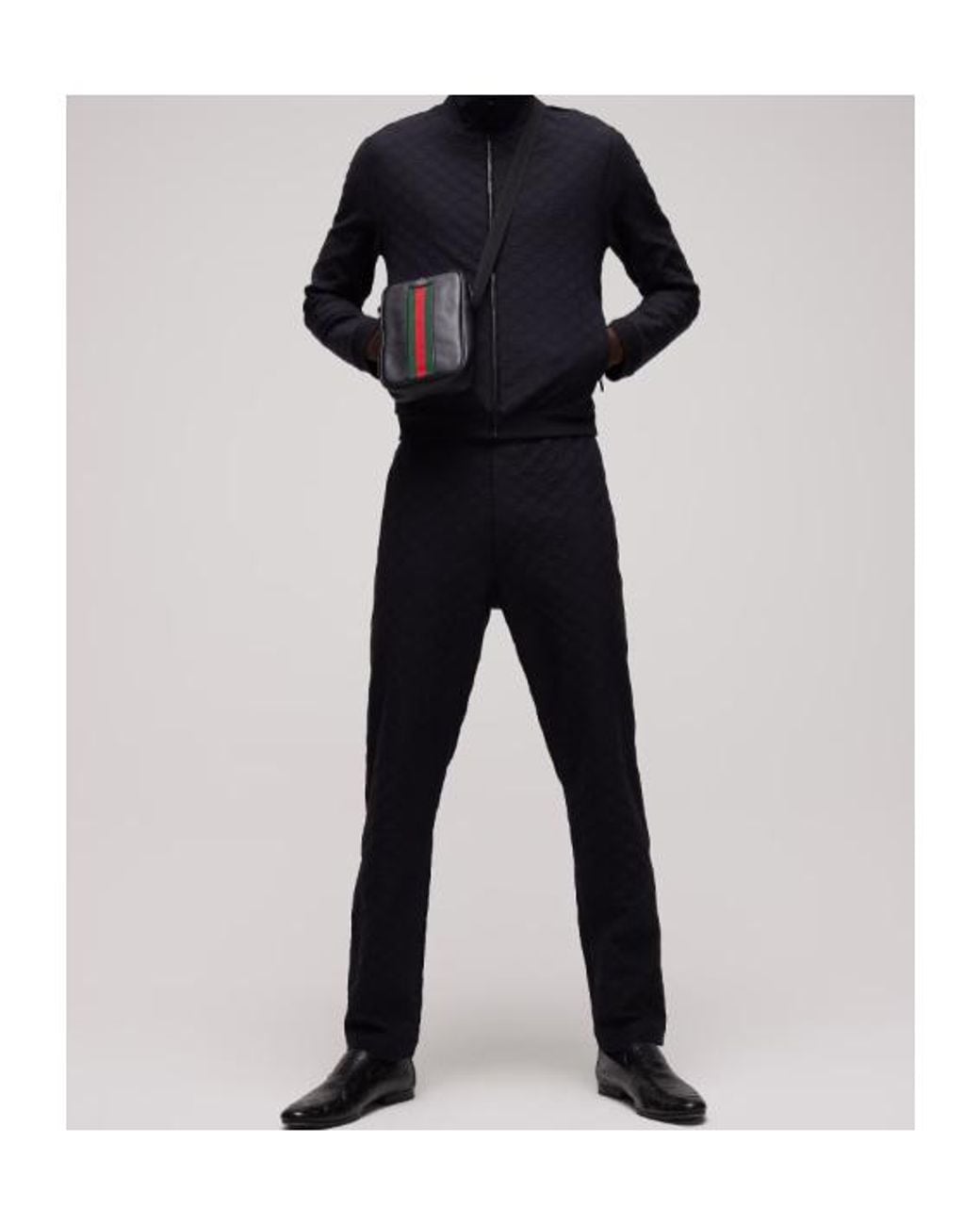 Gucci Black Gg Jersey Jacquard Sportswear Pants for men