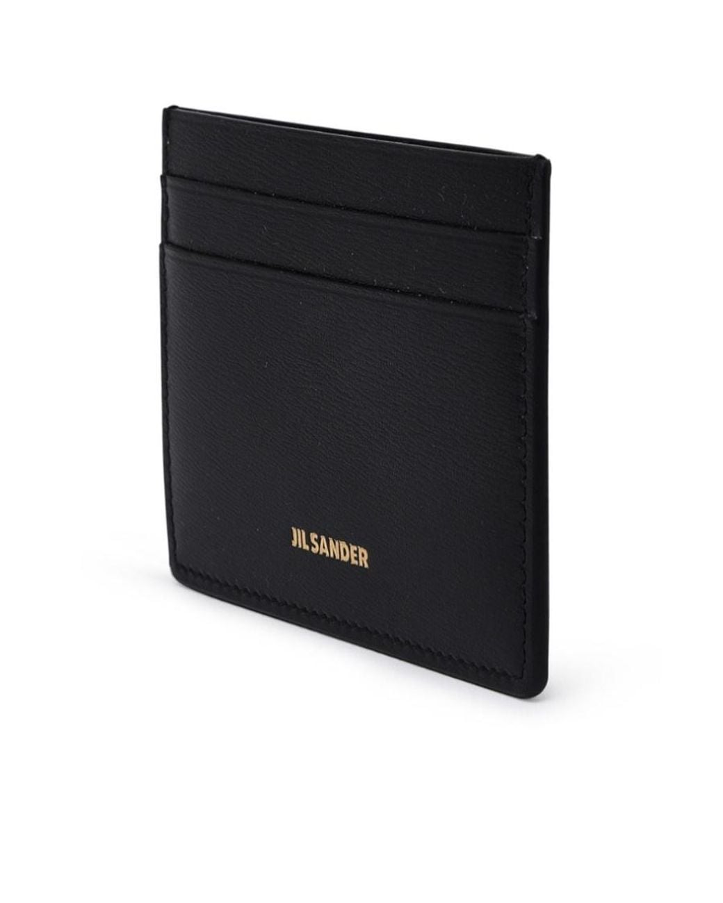 Jil Sander Black Logo Embossed Cardholder