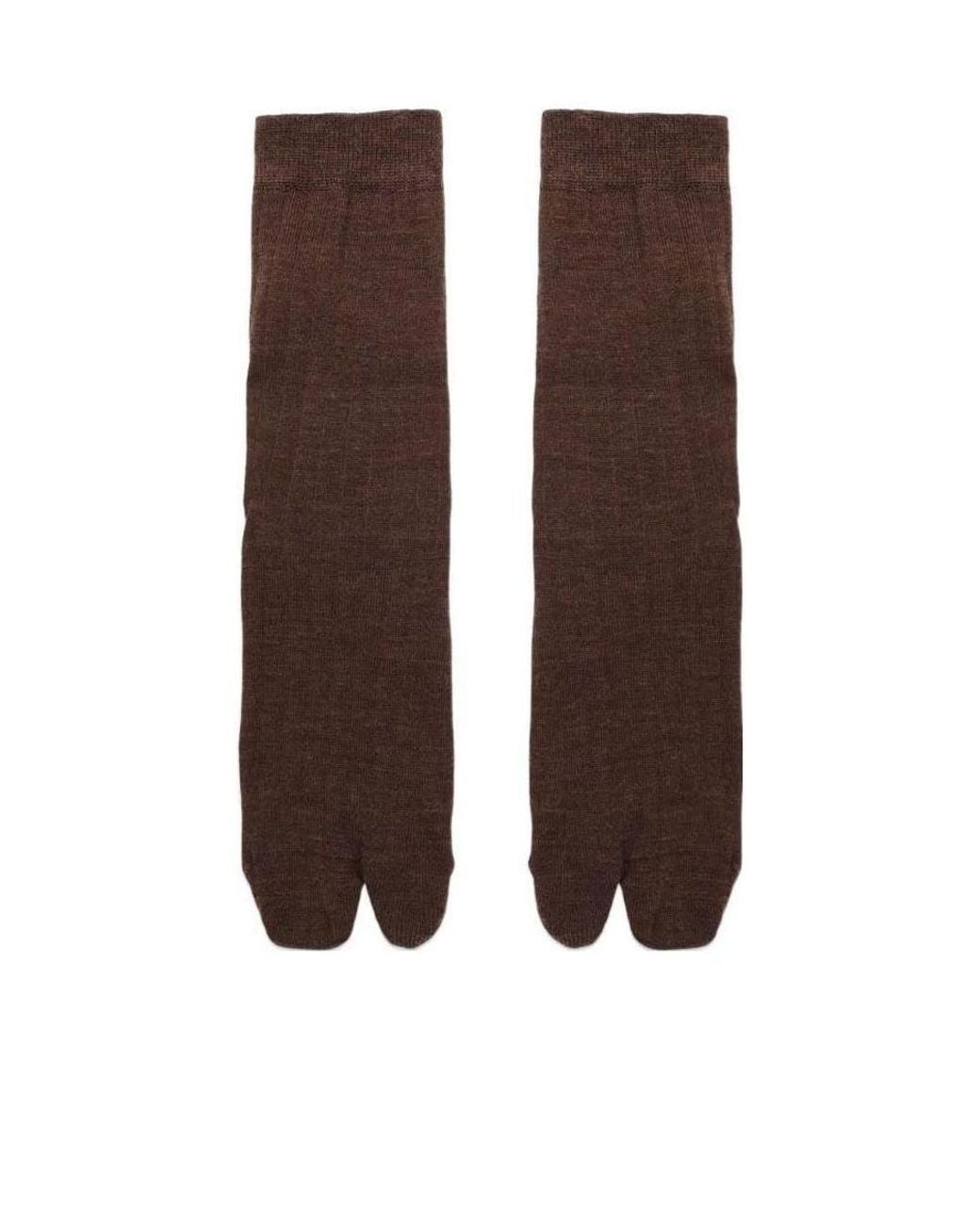 Maison Margiela Brown Tabi-Toe Socks