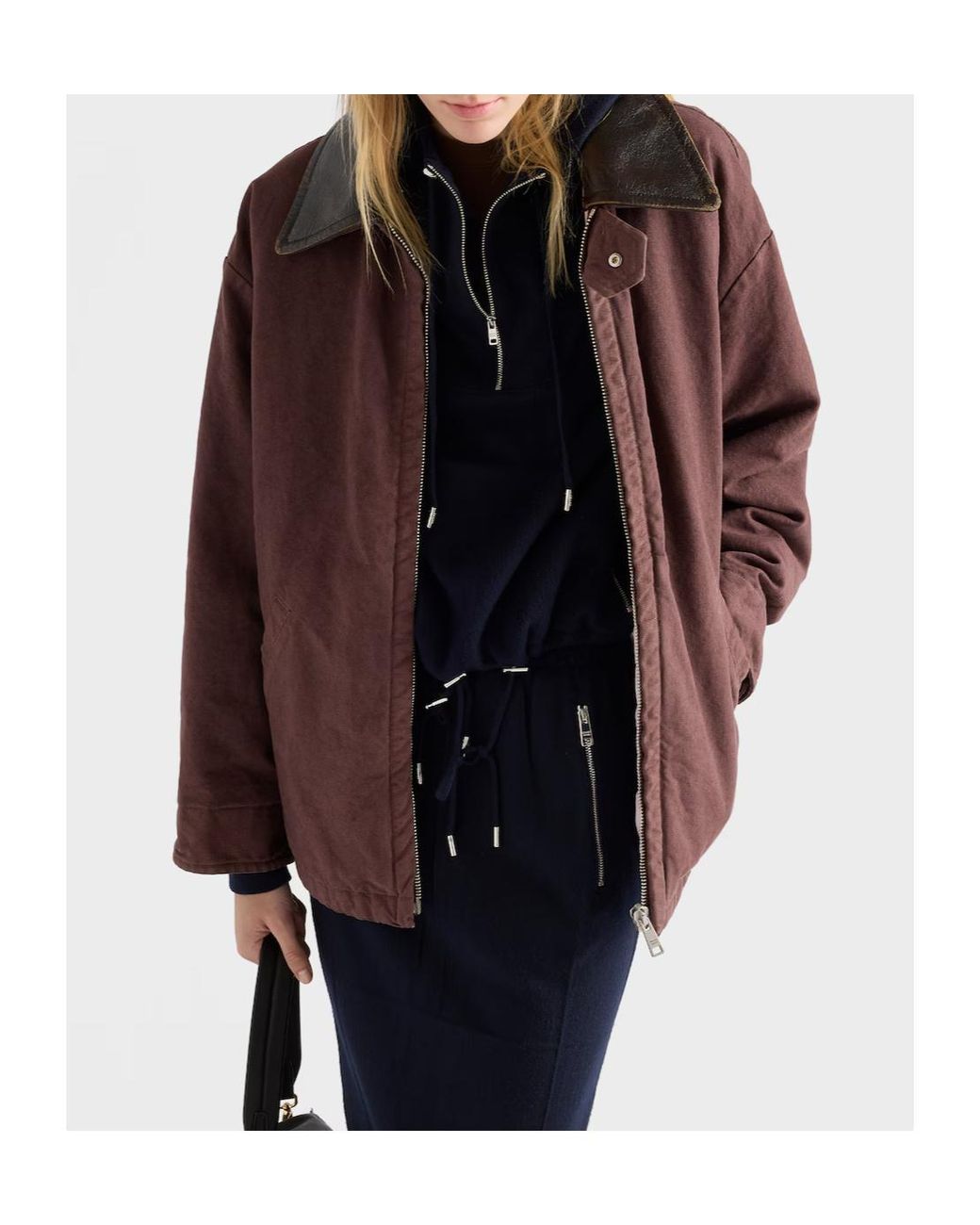 Prada Brown Old Canvas Caban Jacket