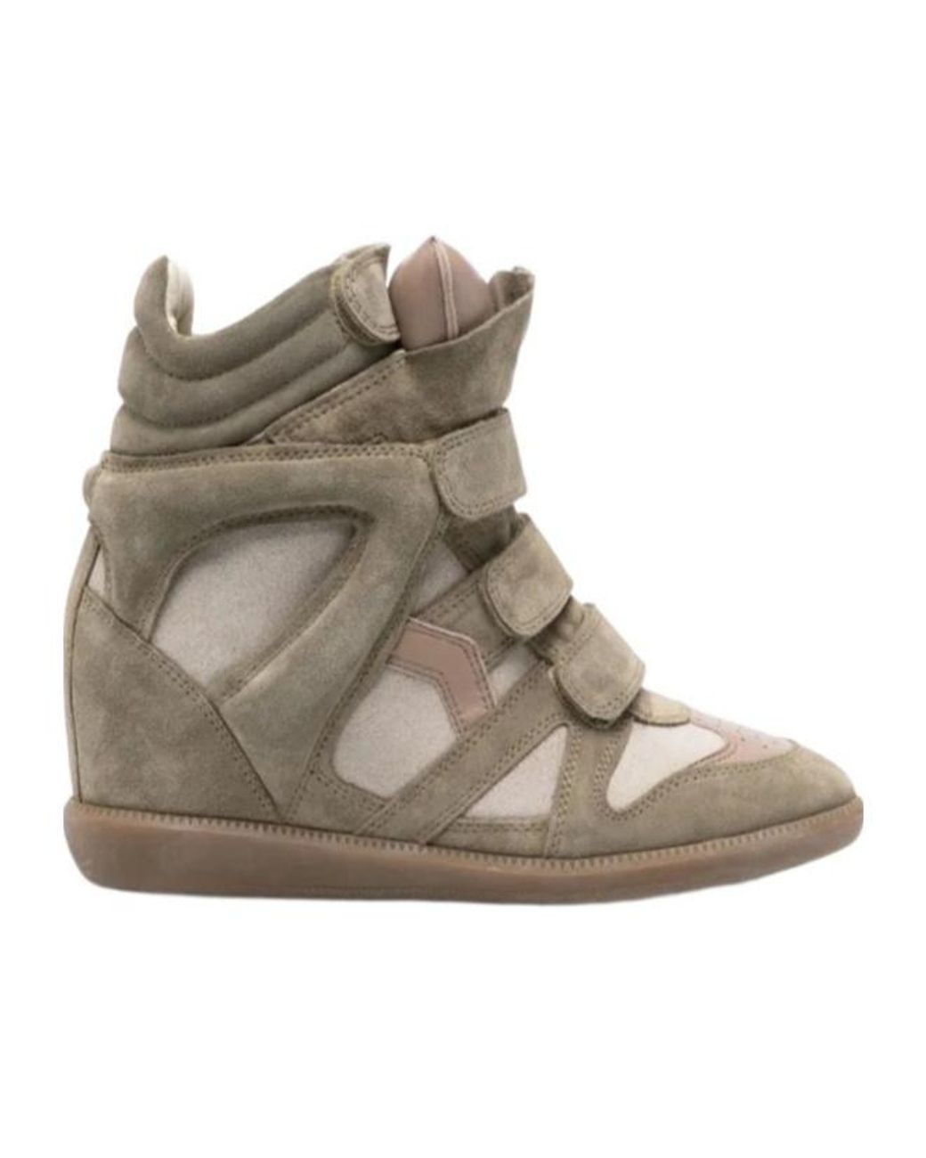 Isabel Marant Gray Bekett Leather Wedge Sneakers