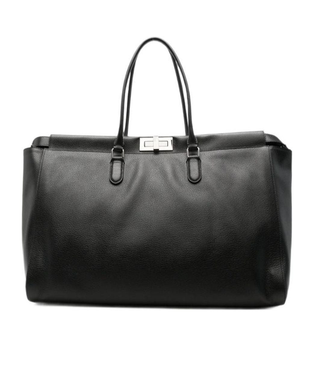 Fendi Black Peekaboo Leather Tote Bag for men