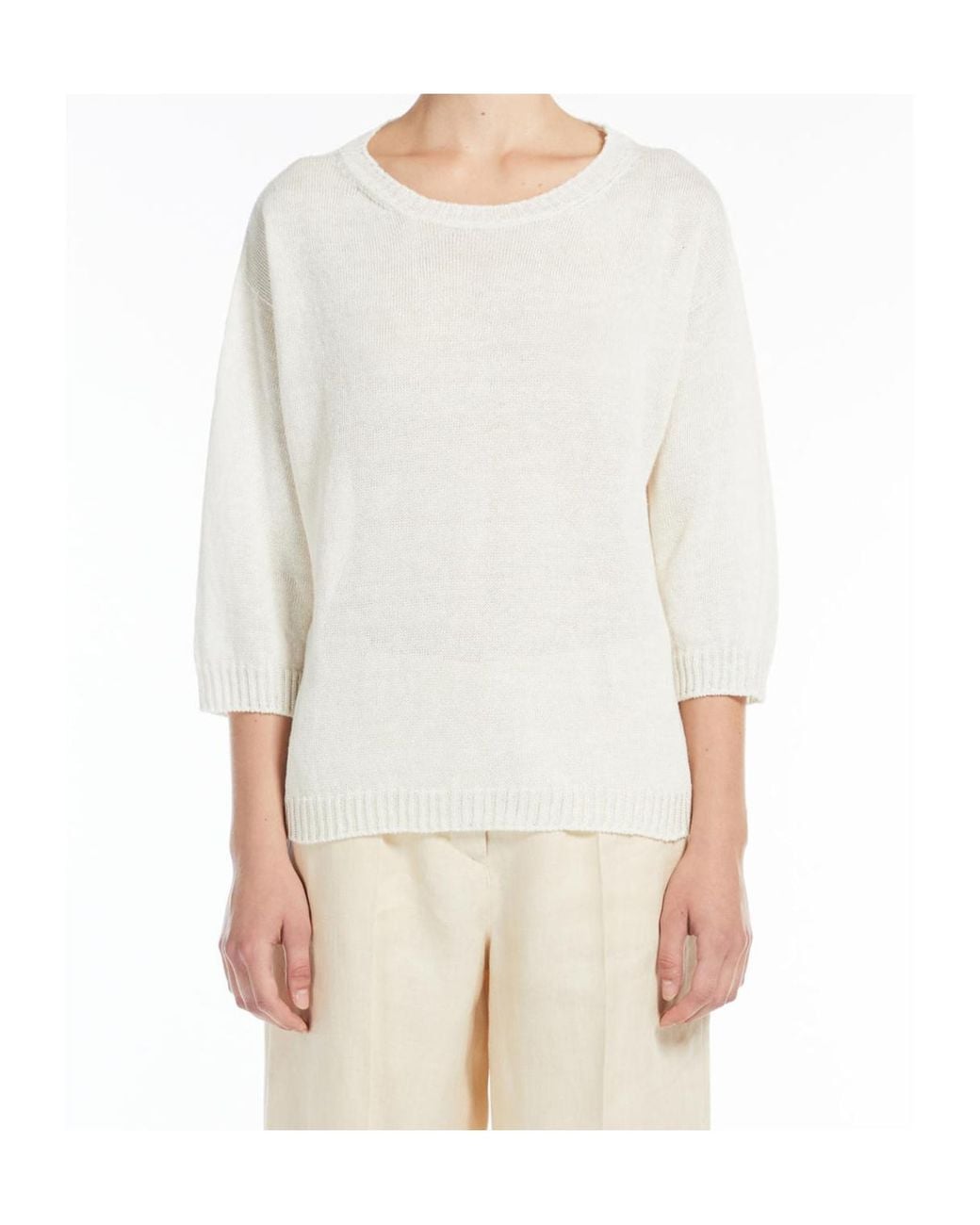 Weekend by Maxmara White Oversized Linen Jumper