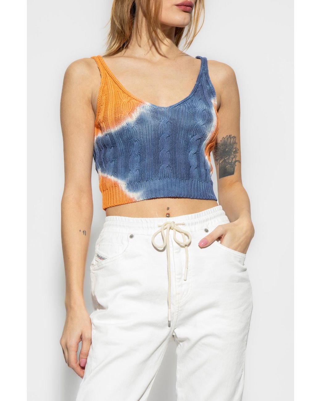 DIESEL Blue Sleeveless Tops