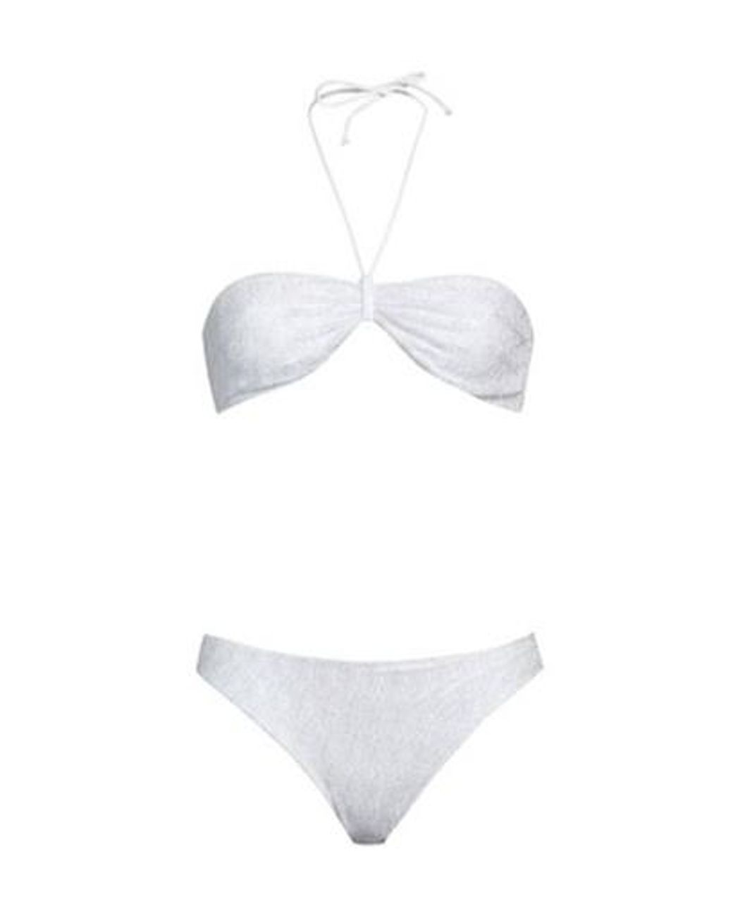 Marni White Solidcolor Metallicfinish Bikini