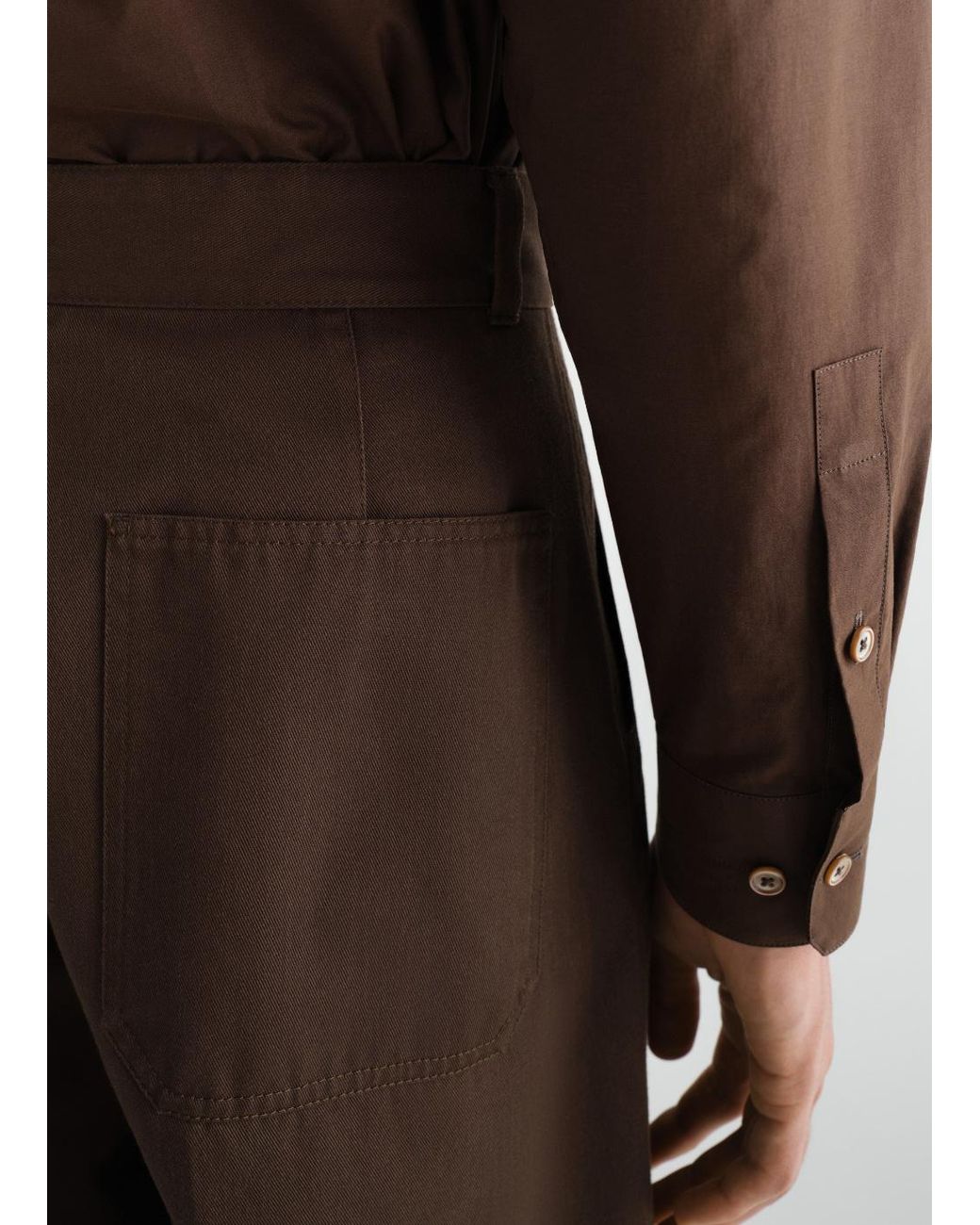 Lemaire Brown Barrel Pants for men