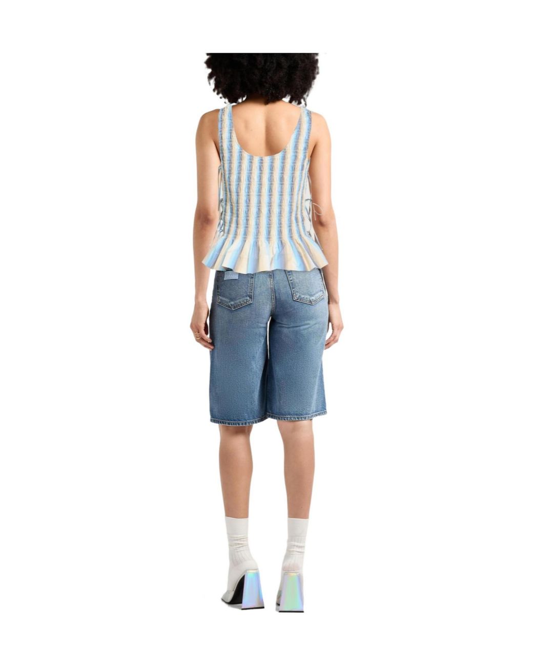 Ganni Blue Top Organic Cotton