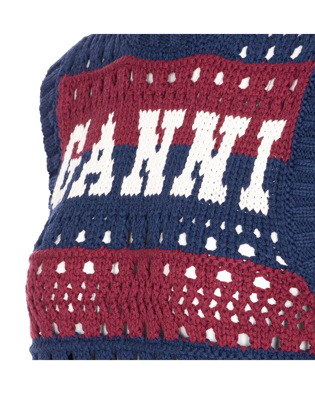 Ganni Blue Striped Knitted Vest