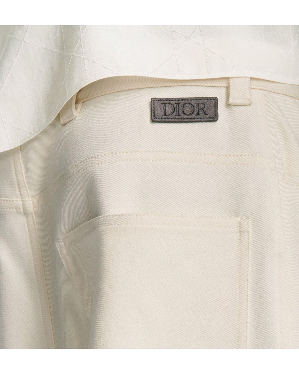 Dior White Homme Button Detailed Straight Leg Pants for men
