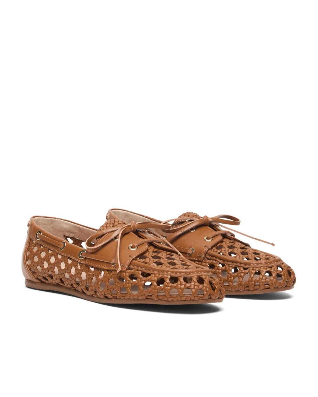 Stuart Weitzman Brown Tinsley Woven Moccasin