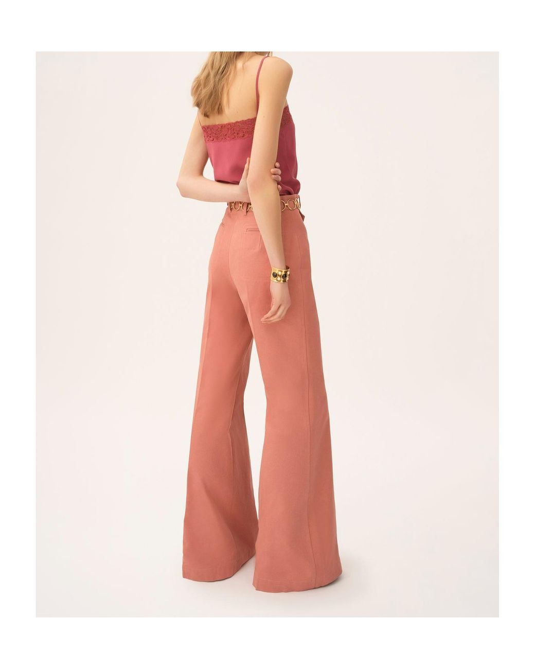 Chloé Pink Chloé Pa 06 High-Rise Flared Pants
