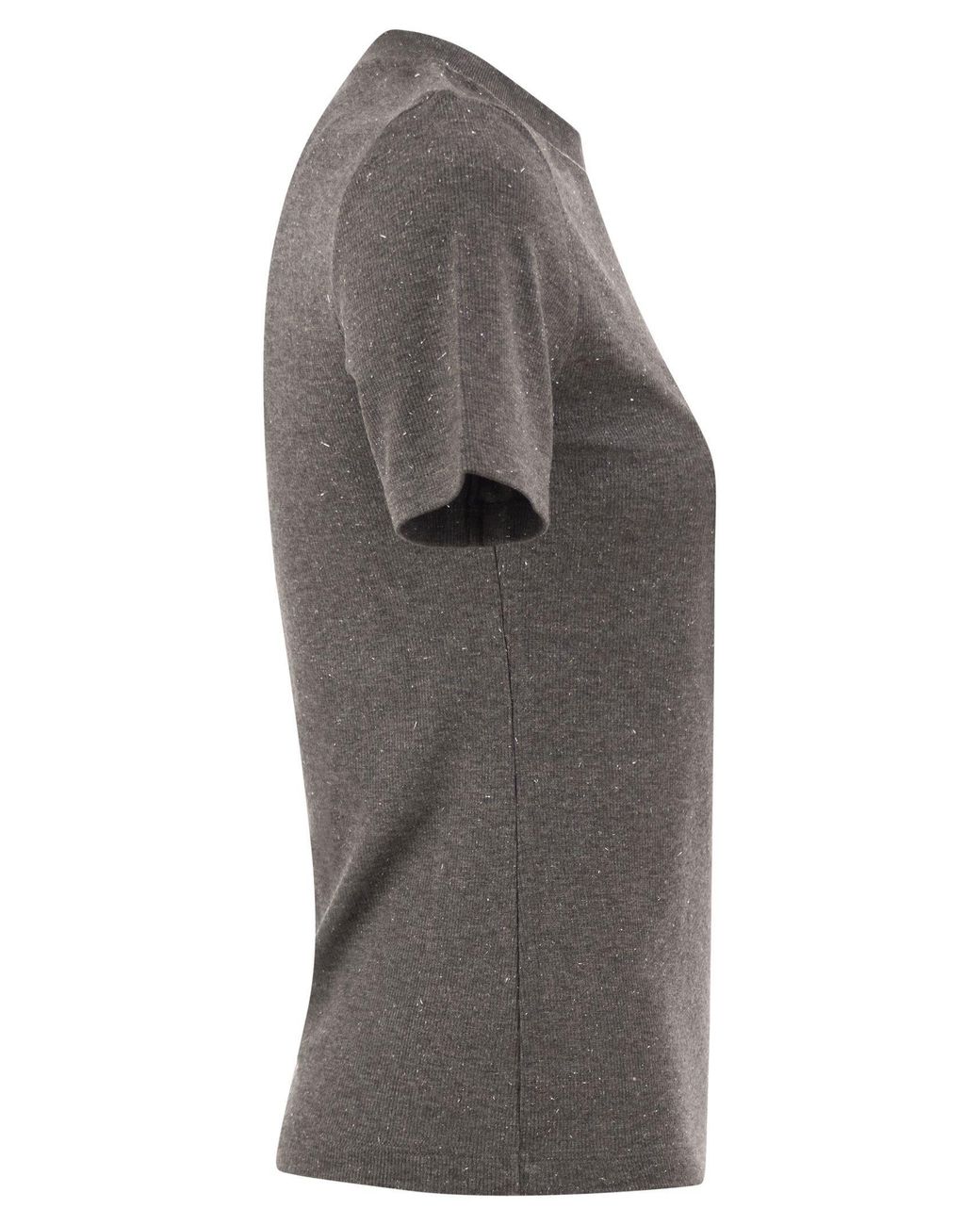 Peserico Gray Viscose Jersey T-Shirt With Lurex