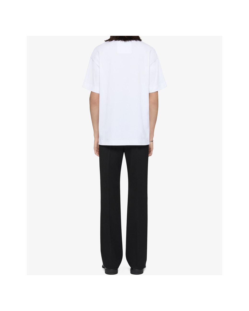 Givenchy White Logo Embroidered Crewneck T-Shirt for men