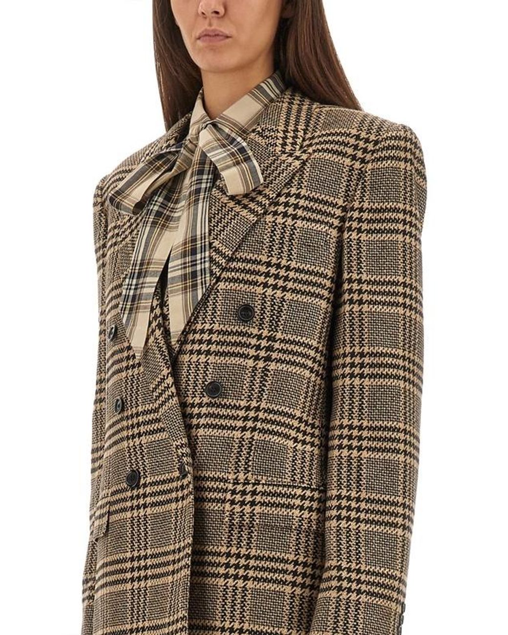 Saint Laurent Brown Double-Breasted Tailored Jacket