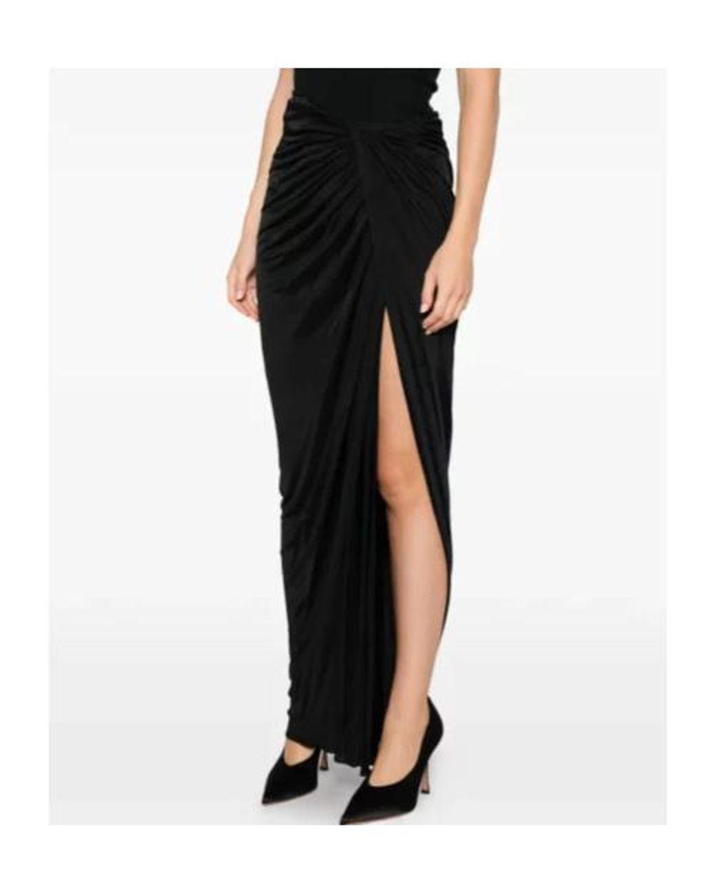 Balmain Black Slit Skirt