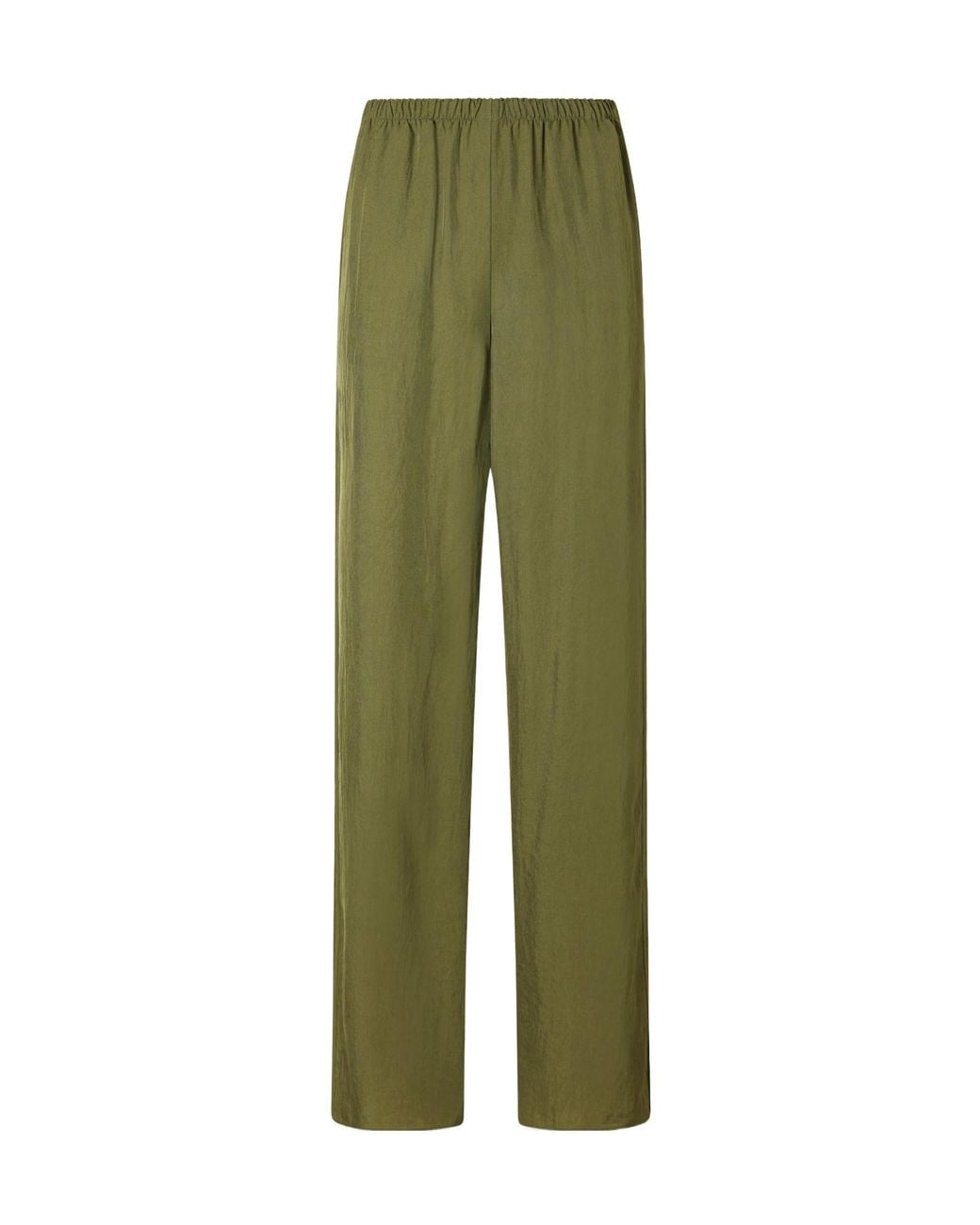 Theory Green Crepon Wide-Leg Pants