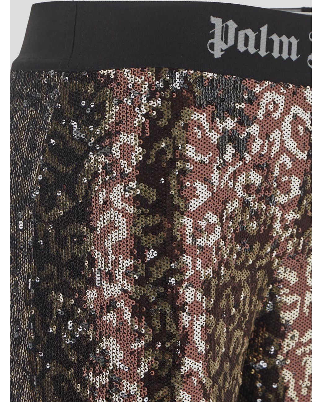 Palm Angels Gray Sequin Embellished Flared Pants