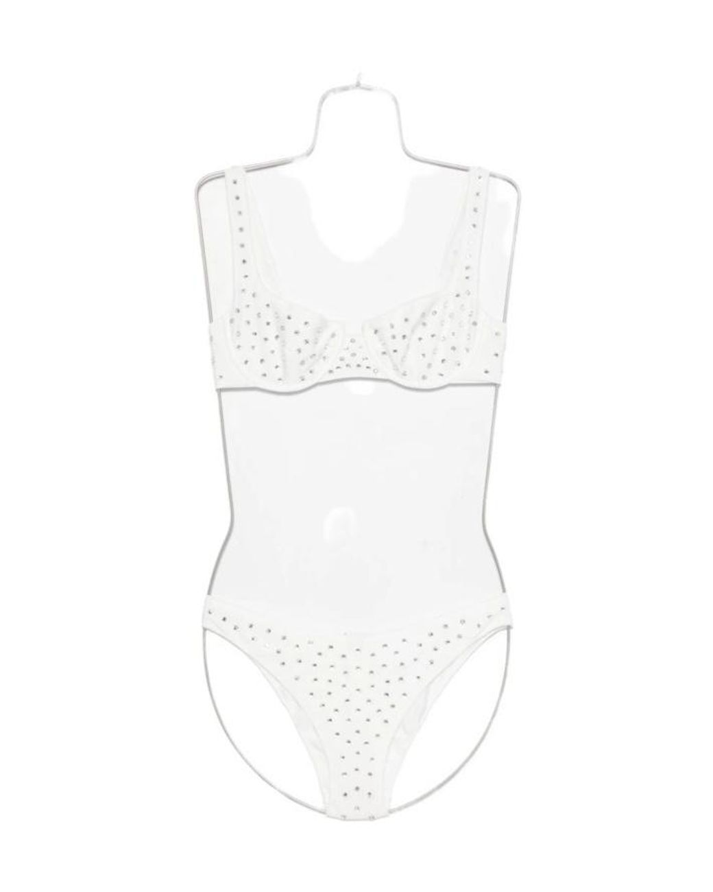 Oseree White Oséree Crystal Embellished Bikini