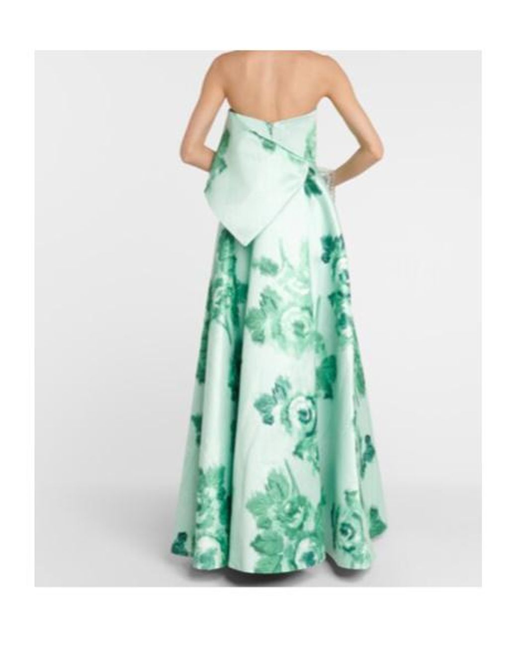 Emilia Wickstead Green Merope Strapless Floral Gown