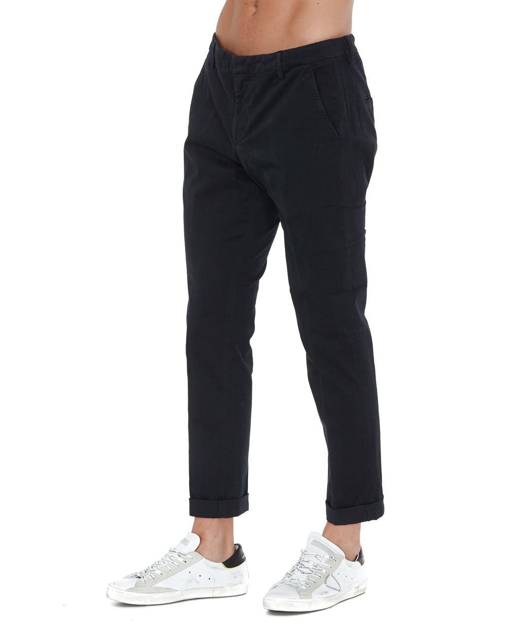 Dondup Black Slim Chino Pants for men