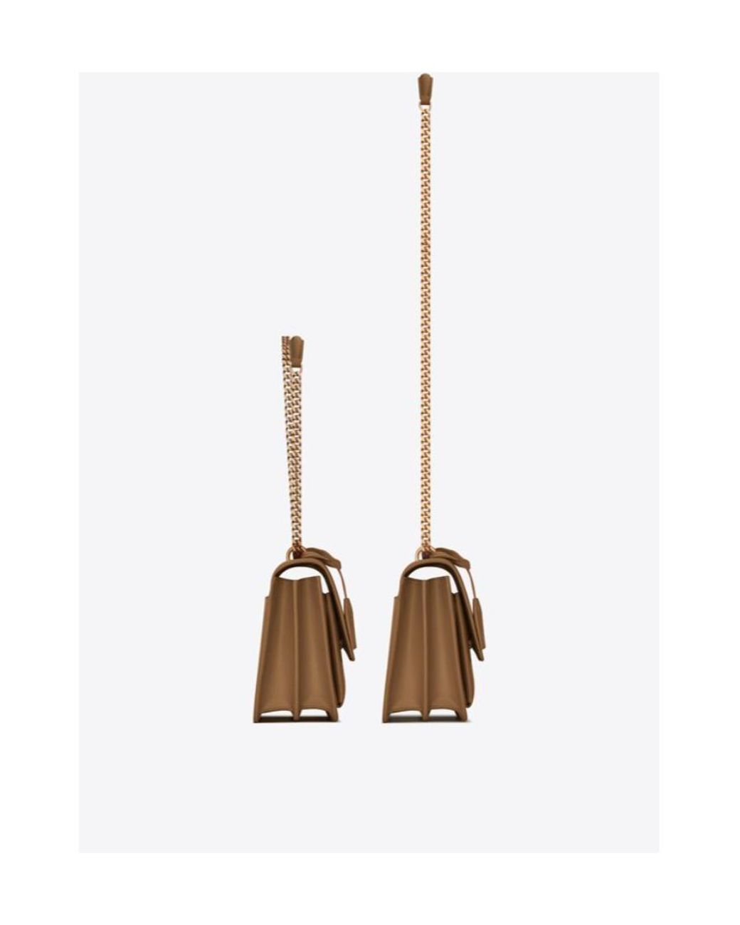 Saint Laurent White Sunset Chained Medium Shoulder Bag