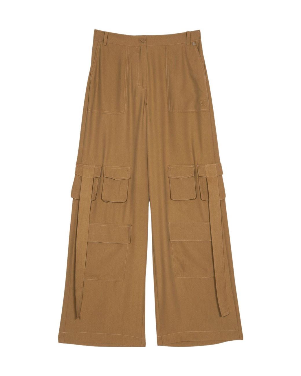 Twinset Natural Wide-Leg Cargo Trousers