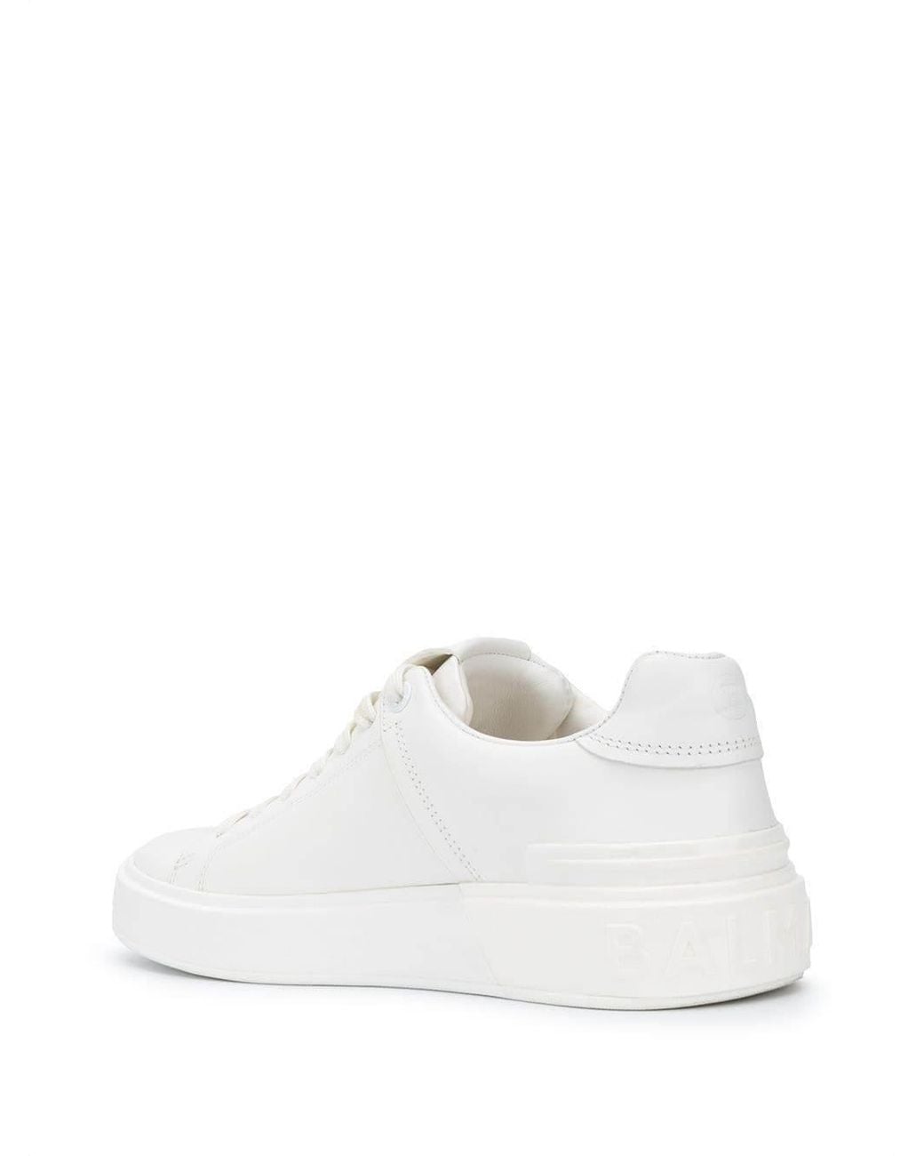 Balmain White B-Court Low-Top Sneakers