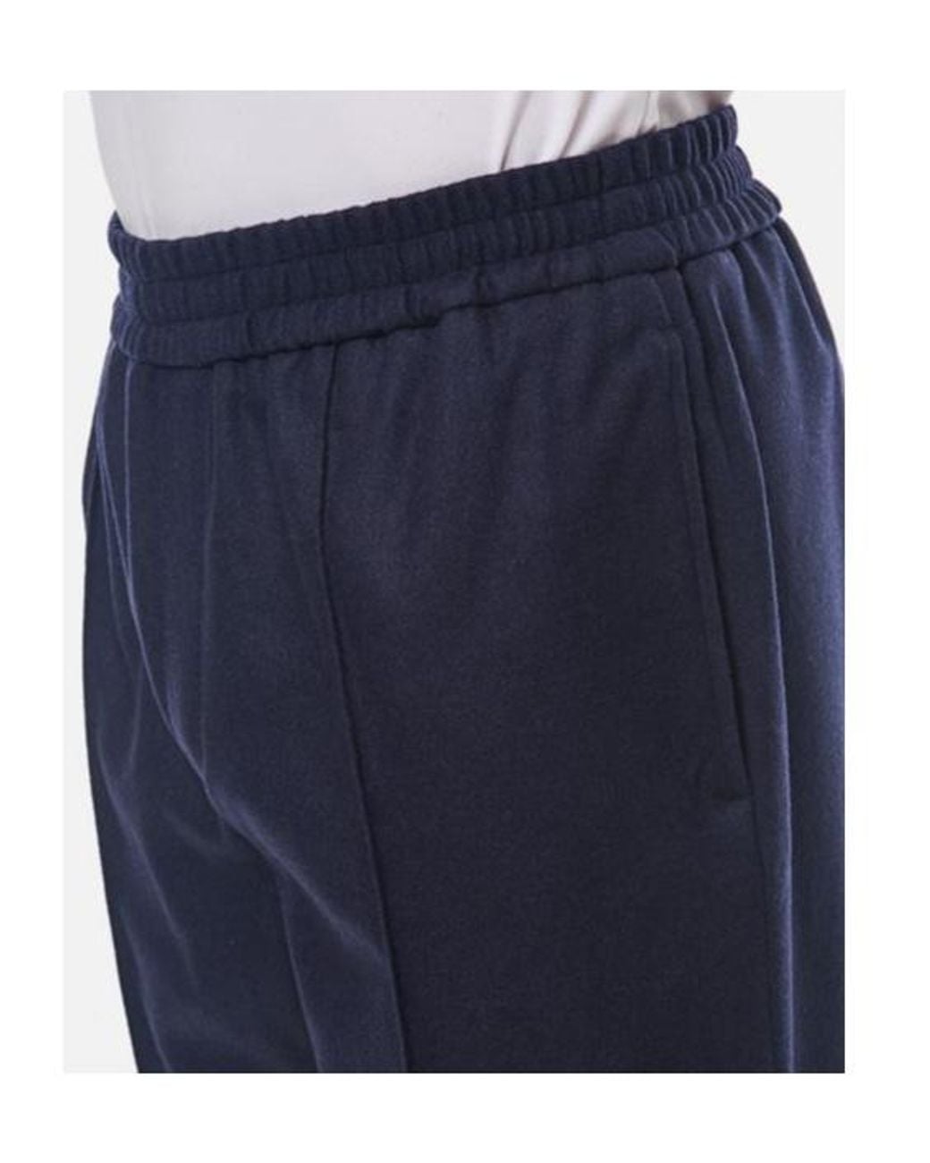 A.P.C. Blue Elastic Waist Tapered Leg Trousers for men