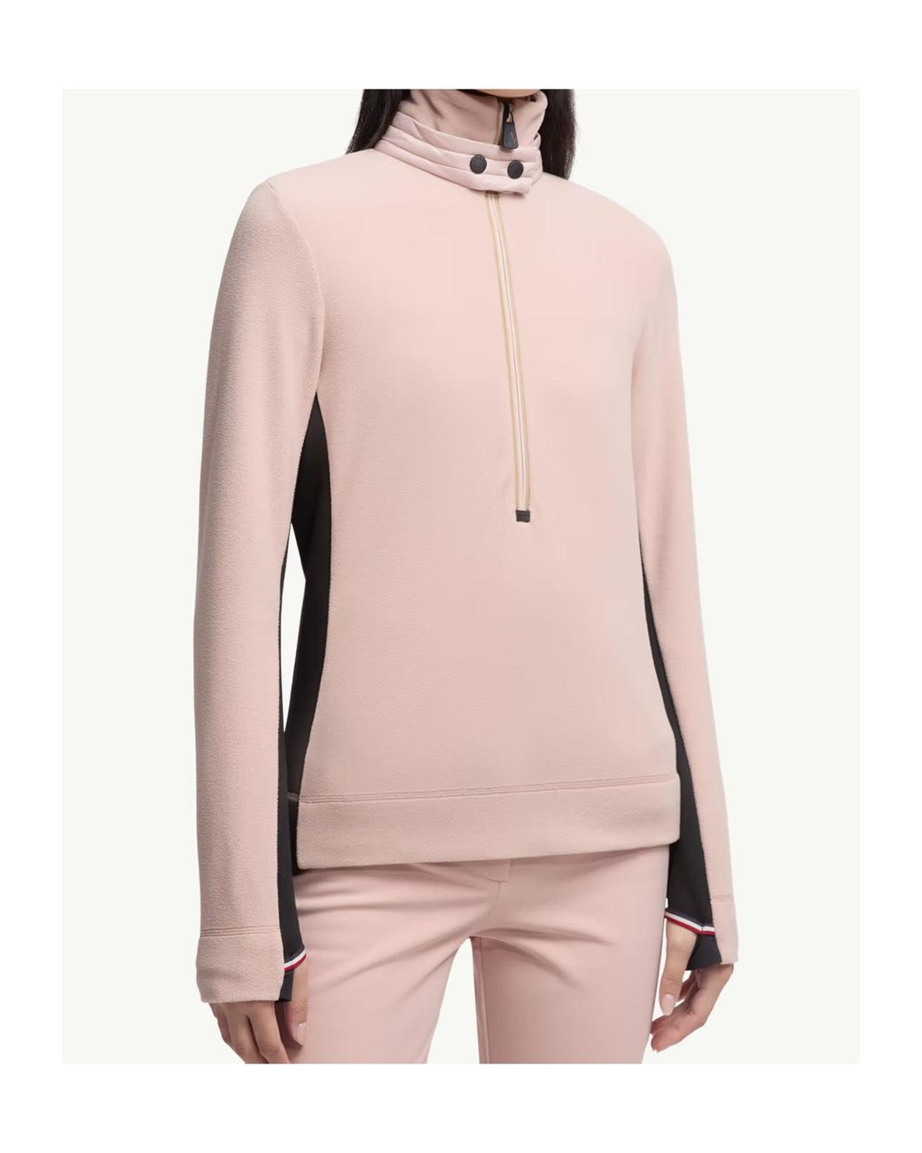 Moncler Pink Half-Zip Sweatshirt
