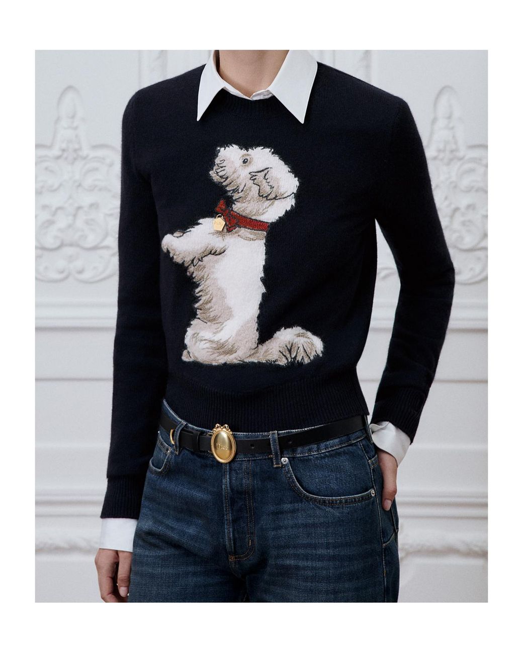 Dior Black Embroidered Sweater