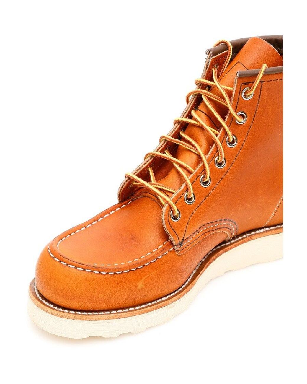 Red Wing Orange Classic Moc Toe Legacy Boots for men
