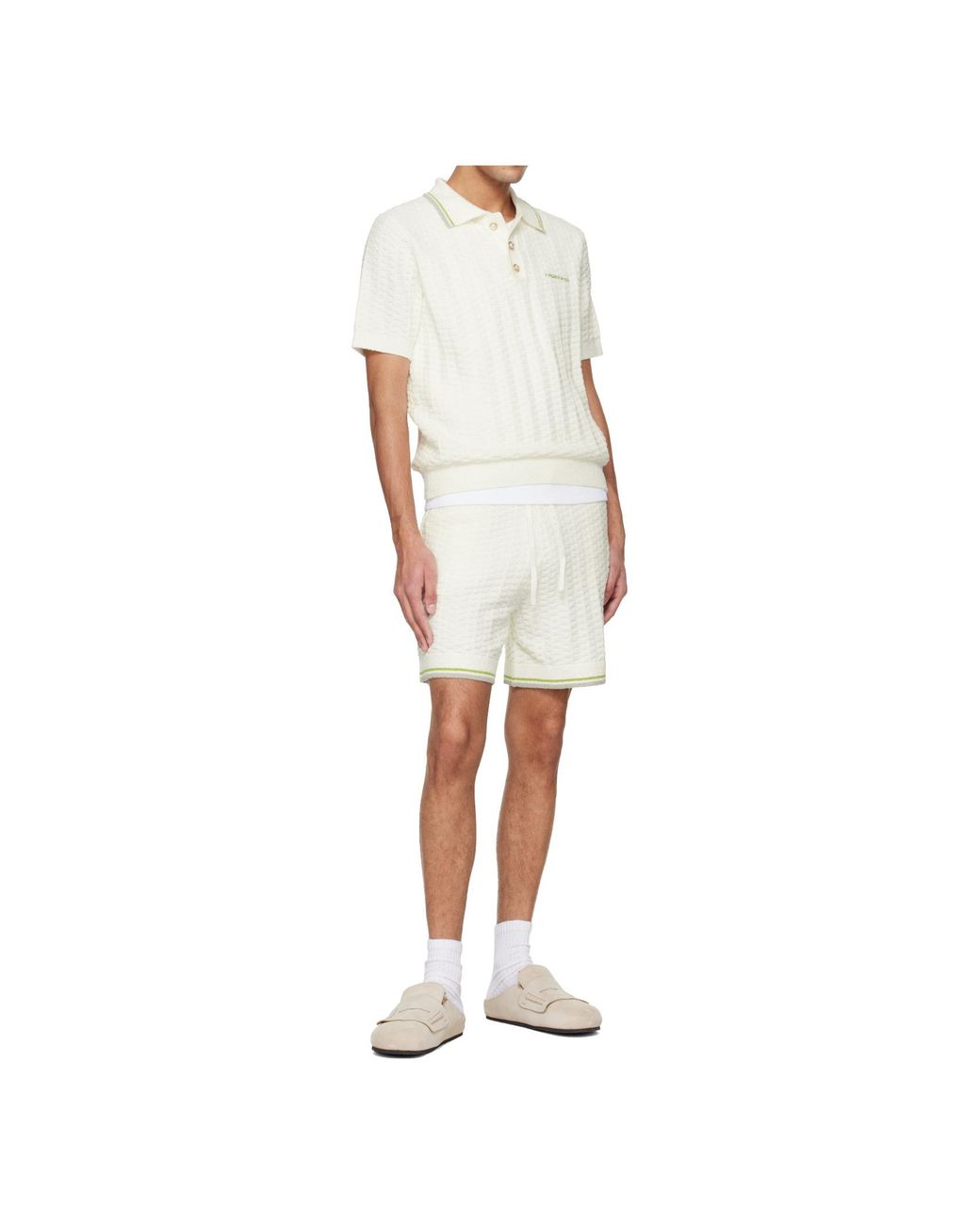 Casablanca White Tennis Boucle Shorts for men