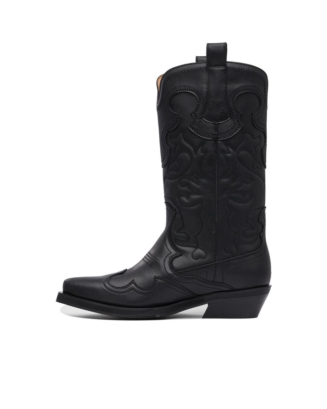 Ganni Black Stitched Boots