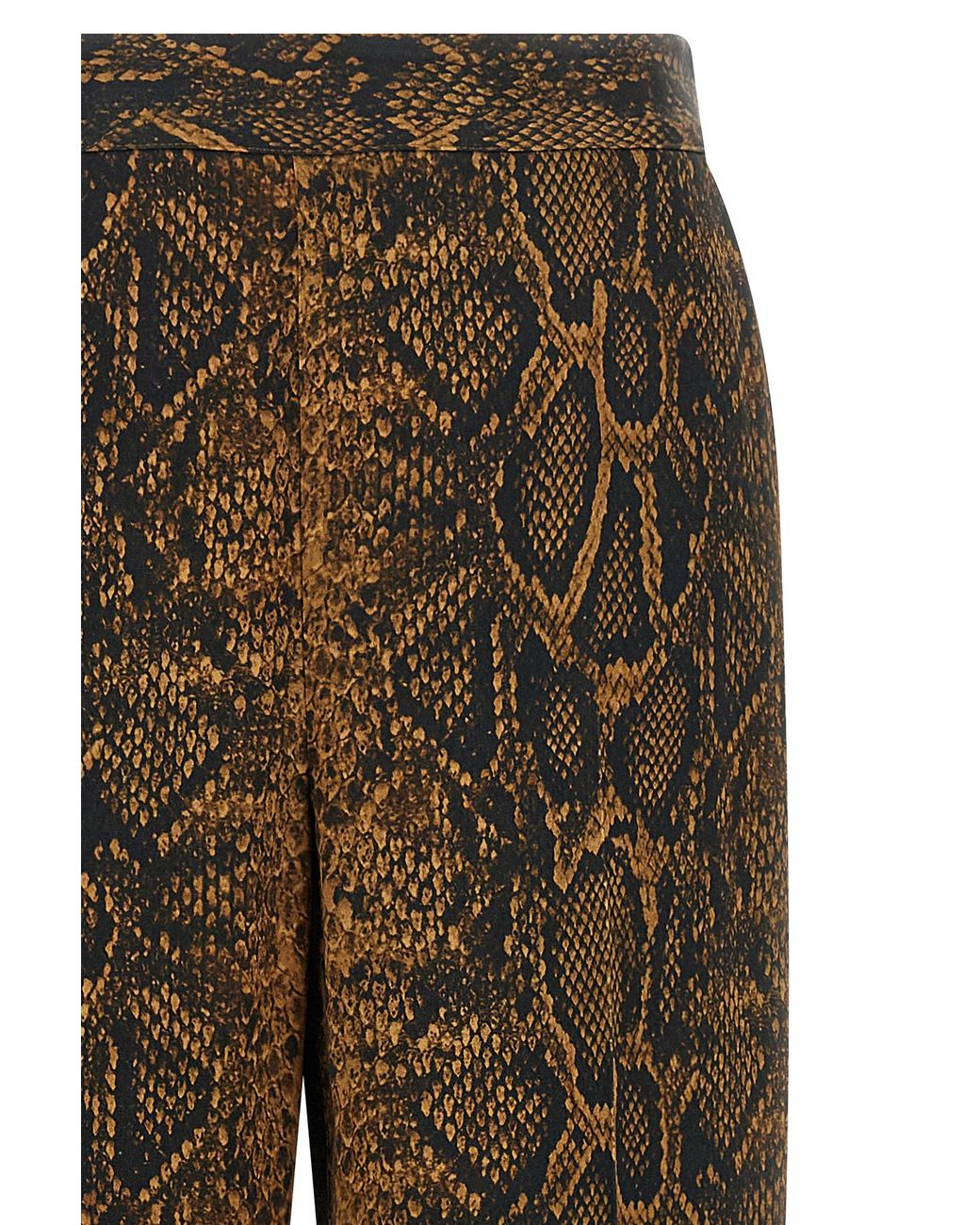 Twinset Brown Wide-Leg Animal Print Pants