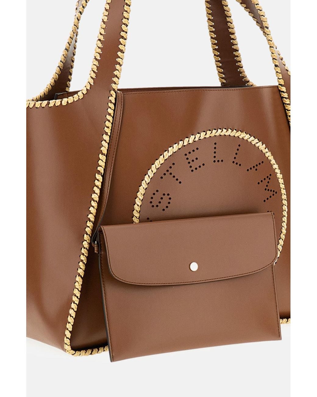 Stella McCartney Brown Logo Embellished Bag