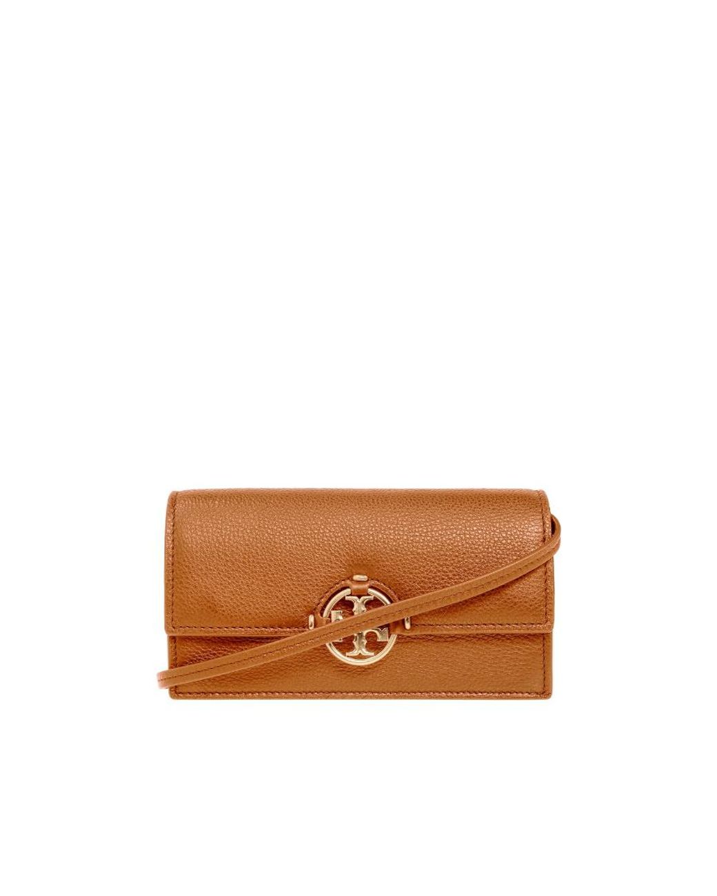 Tory Burch Brown Logo-Plaque Leather Satchel Bag