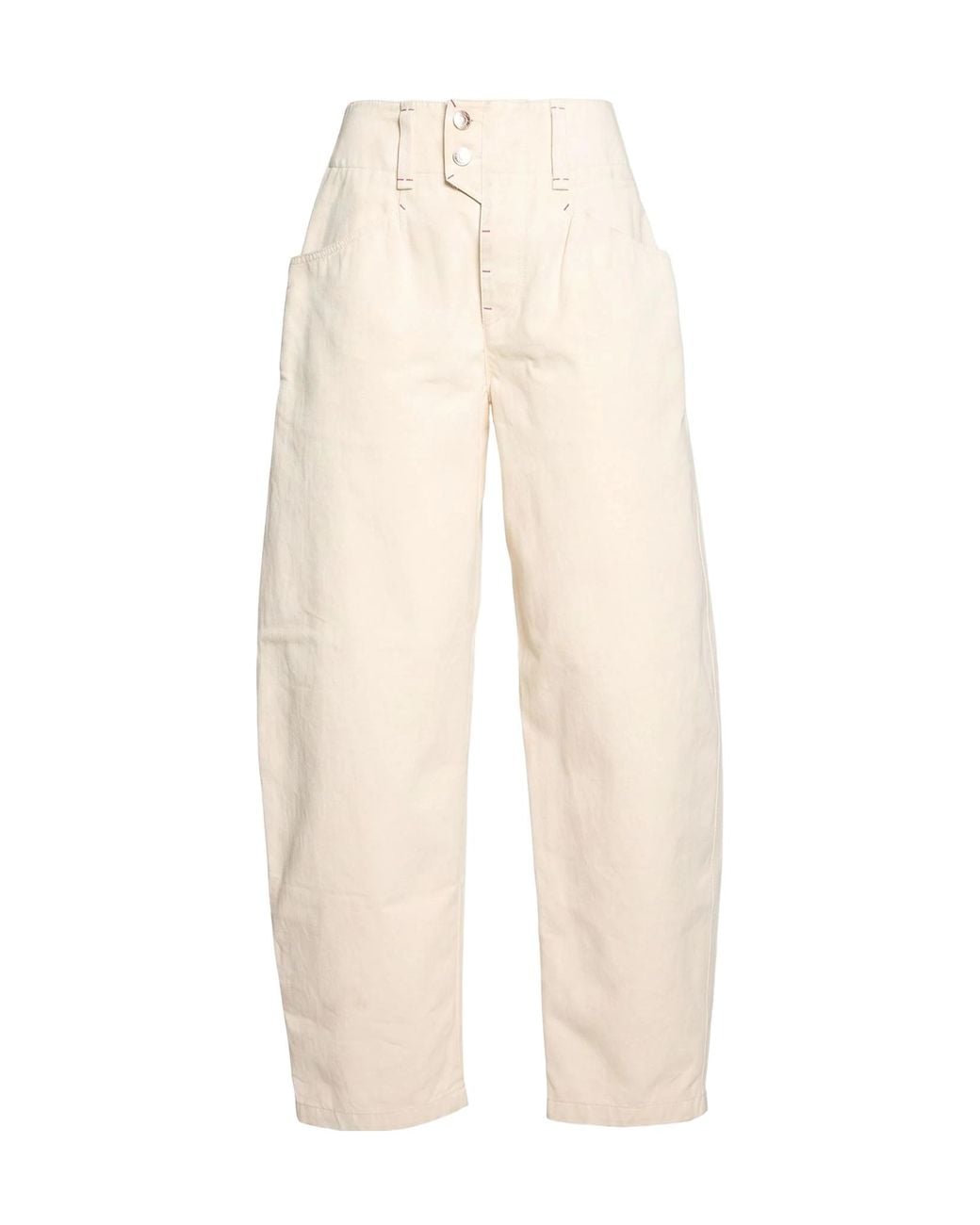 Isabel Marant White Solid Color Casual Trousers
