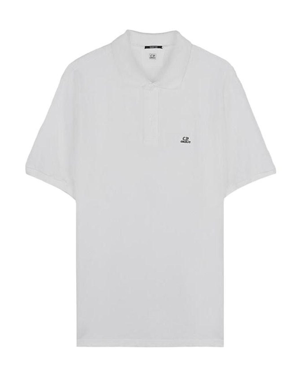 C P Company White Short-Sleeved Polo Shirt for men
